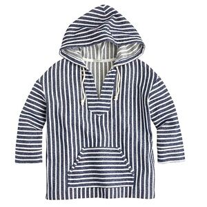 J. Crew Baja Nautical Stripe Beach Pullover Hoodie Sz S